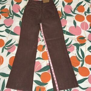 PACSUN BROWN CORDUROY HIGH WAISTED BOOTCUT JEANS - SIZE 23